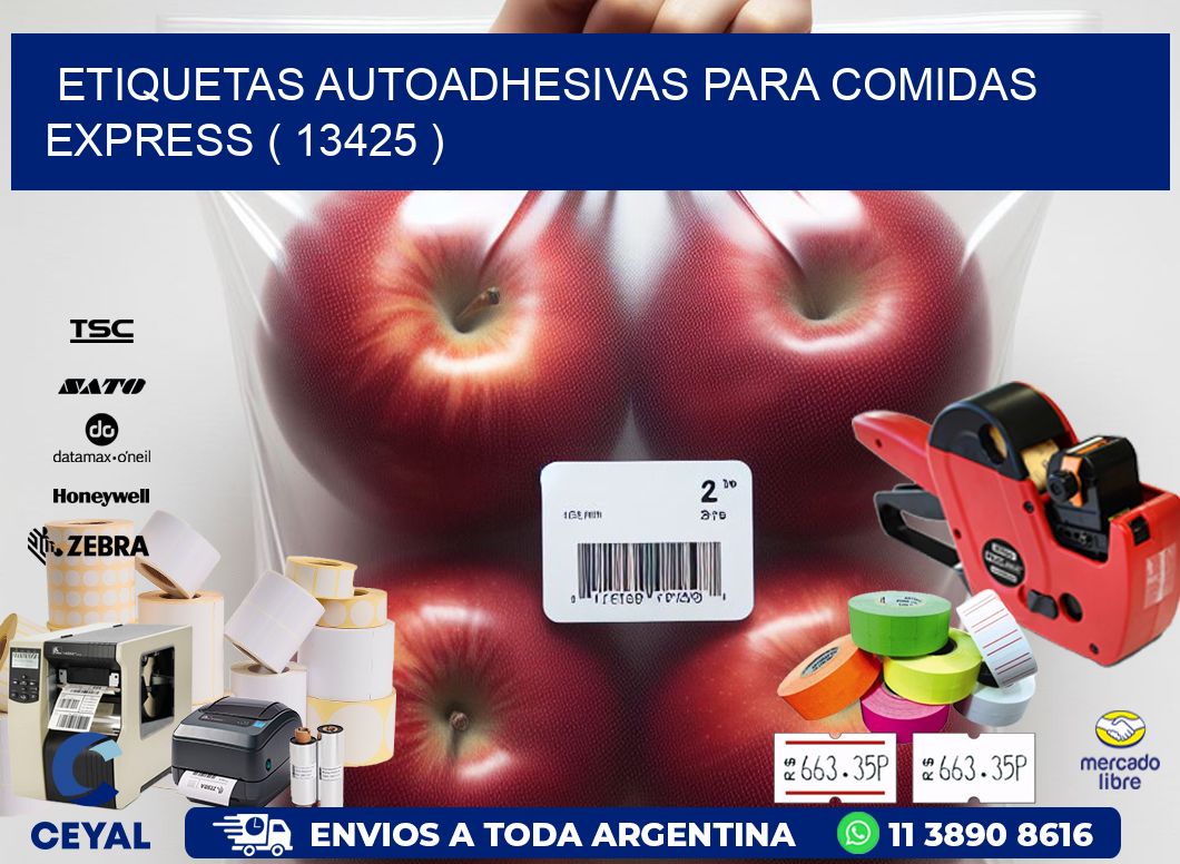 ETIQUETAS AUTOADHESIVAS PARA COMIDAS EXPRESS ( 13425 )