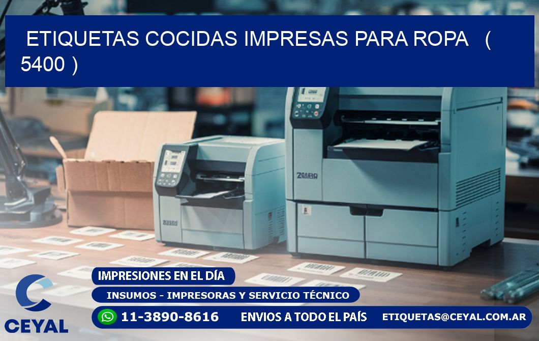 ETIQUETAS COCIDAS IMPRESAS PARA ROPA   ( 5400 )