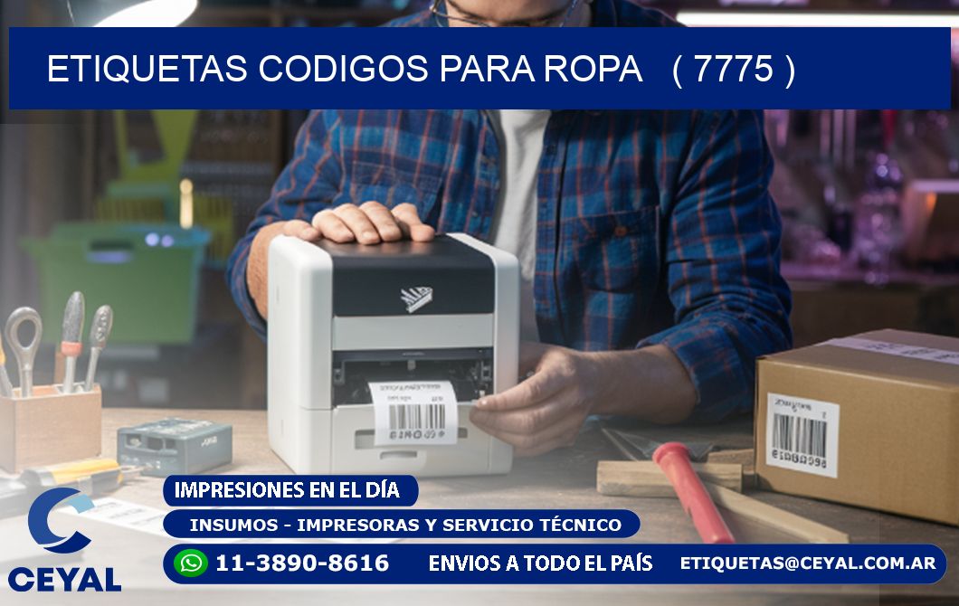 ETIQUETAS CODIGOS PARA ROPA   ( 7775 )