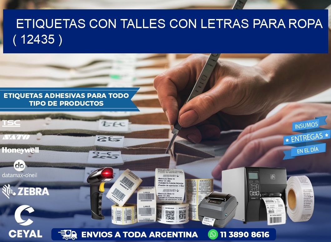 ETIQUETAS CON TALLES CON LETRAS PARA ROPA   ( 12435 )