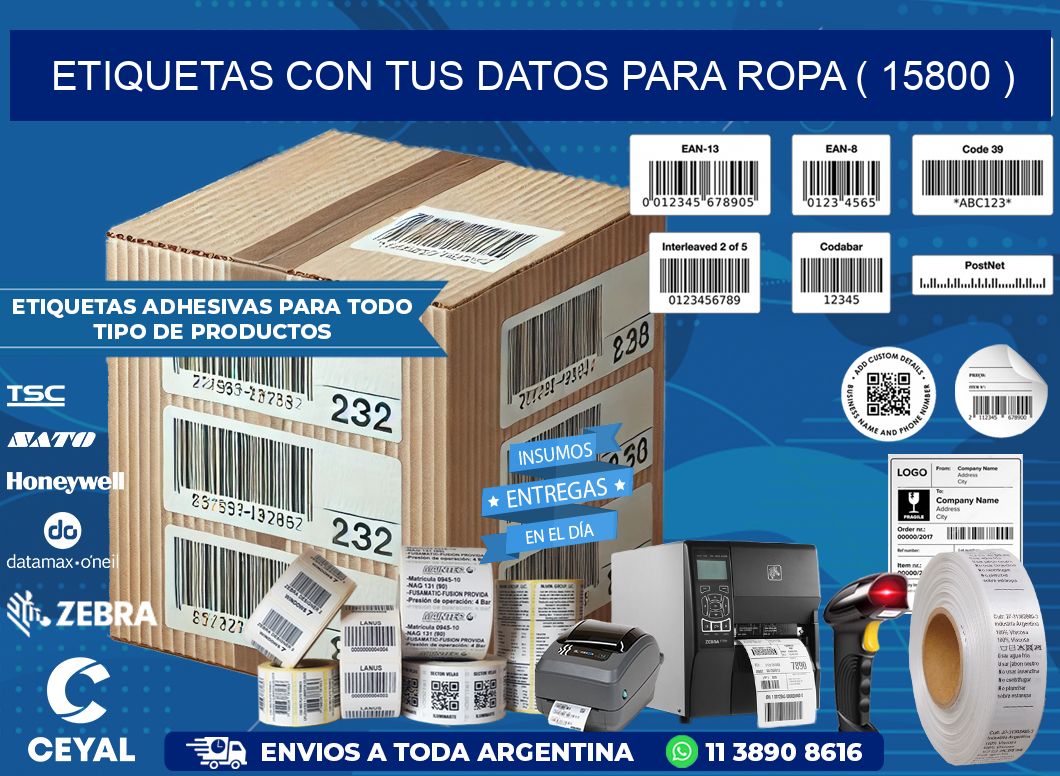 ETIQUETAS CON TUS DATOS PARA ROPA ( 15800 )