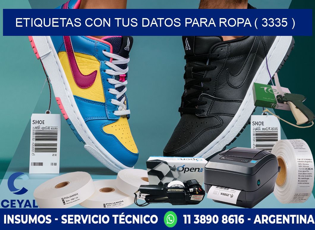 ETIQUETAS CON TUS DATOS PARA ROPA ( 3335 )