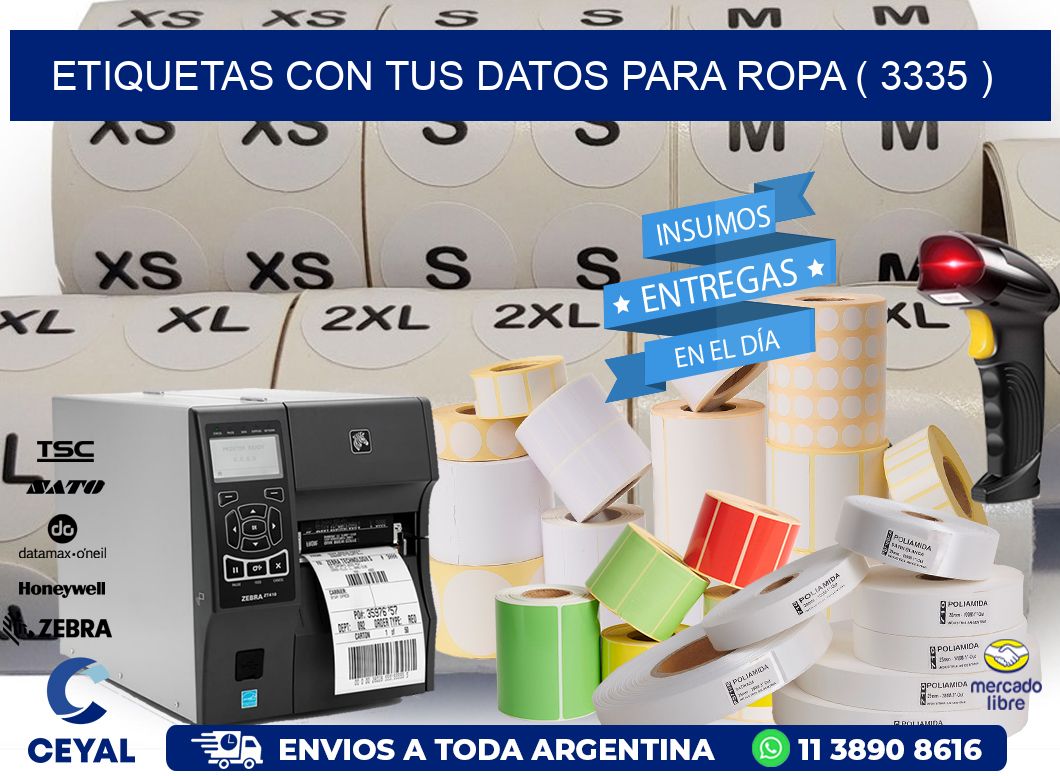 ETIQUETAS CON TUS DATOS PARA ROPA ( 3335 )