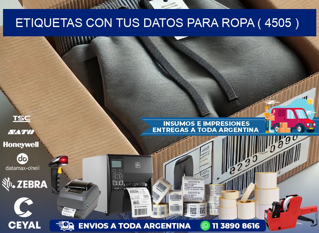 ETIQUETAS CON TUS DATOS PARA ROPA ( 4505 )