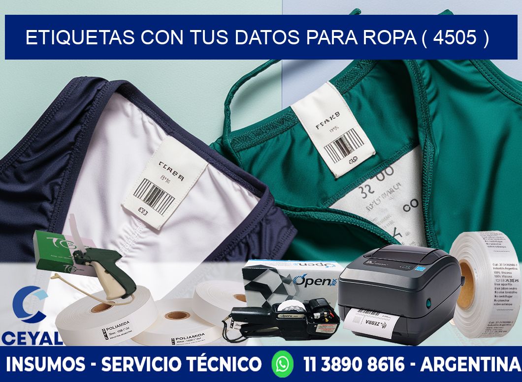 ETIQUETAS CON TUS DATOS PARA ROPA ( 4505 )