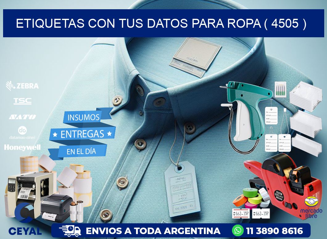 ETIQUETAS CON TUS DATOS PARA ROPA ( 4505 )