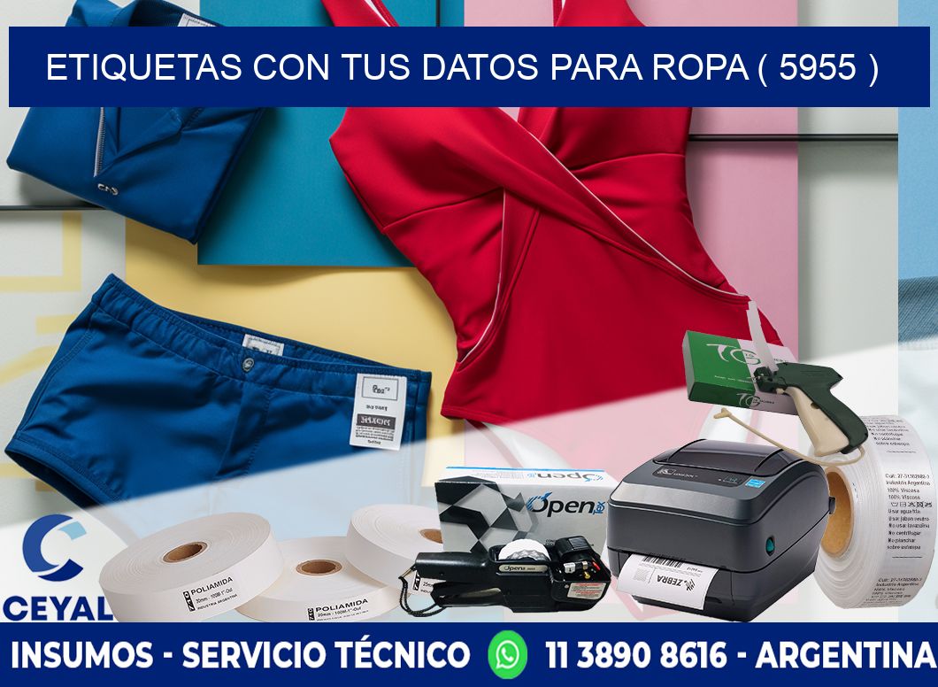 ETIQUETAS CON TUS DATOS PARA ROPA ( 5955 )