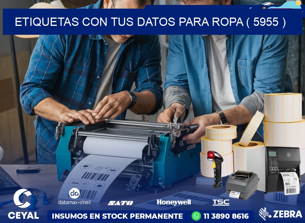 ETIQUETAS CON TUS DATOS PARA ROPA ( 5955 )