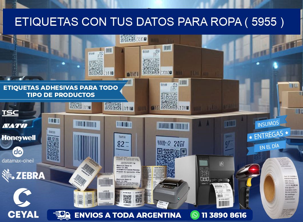 ETIQUETAS CON TUS DATOS PARA ROPA ( 5955 )