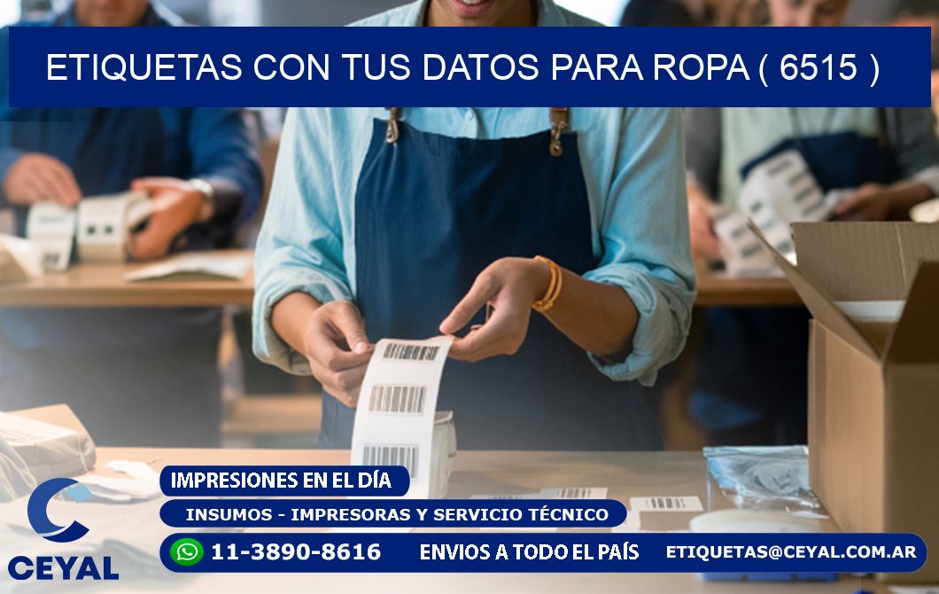 ETIQUETAS CON TUS DATOS PARA ROPA ( 6515 )