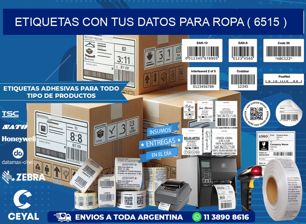 ETIQUETAS CON TUS DATOS PARA ROPA ( 6515 )