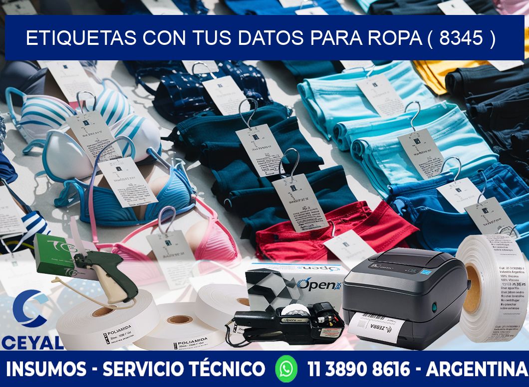 ETIQUETAS CON TUS DATOS PARA ROPA ( 8345 )