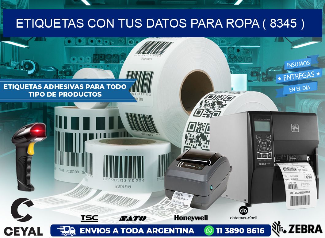 ETIQUETAS CON TUS DATOS PARA ROPA ( 8345 )