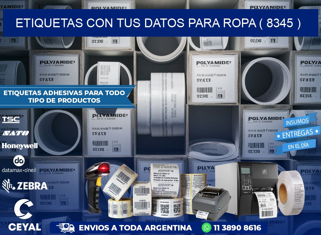 ETIQUETAS CON TUS DATOS PARA ROPA ( 8345 )