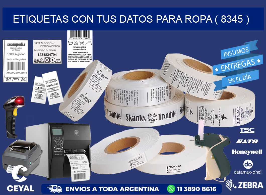 ETIQUETAS CON TUS DATOS PARA ROPA ( 8345 )