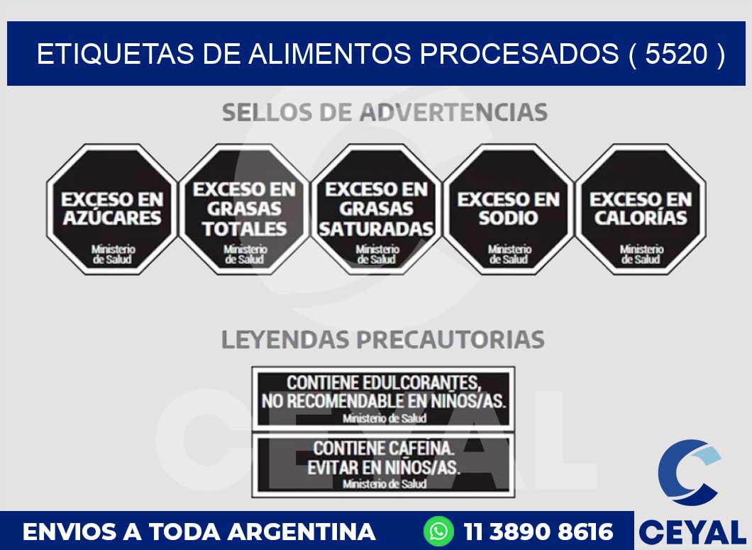 ETIQUETAS DE ALIMENTOS PROCESADOS ( 5520 )