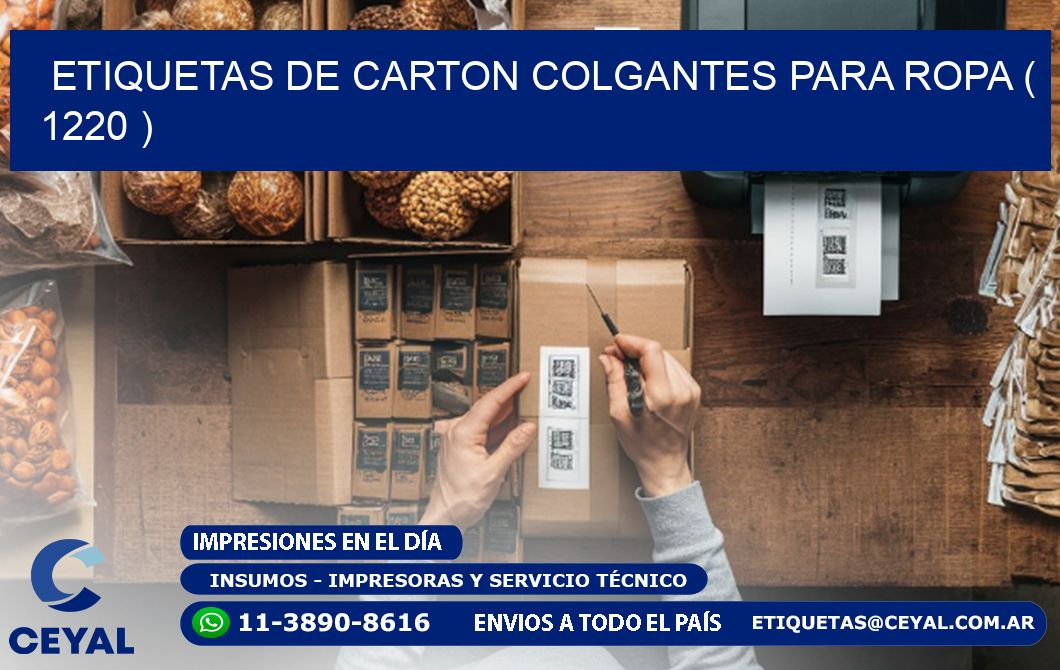 ETIQUETAS DE CARTON COLGANTES PARA ROPA ( 1220 )