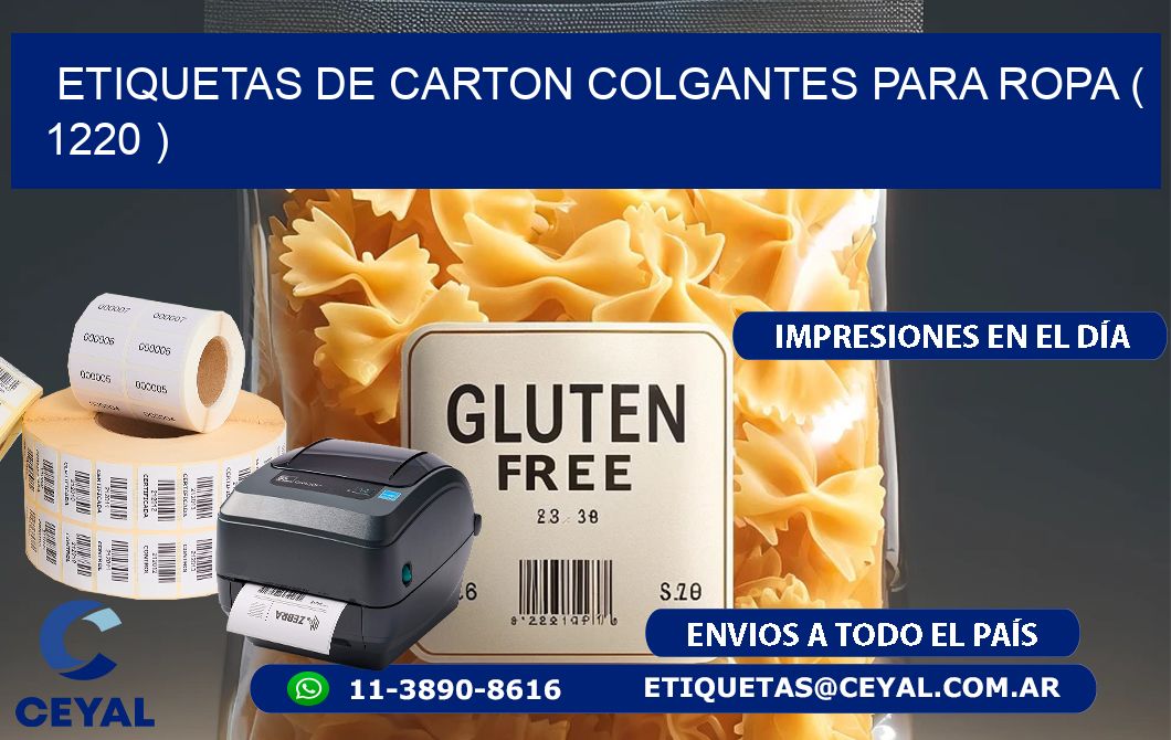 ETIQUETAS DE CARTON COLGANTES PARA ROPA ( 1220 )