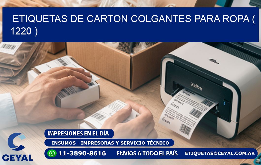 ETIQUETAS DE CARTON COLGANTES PARA ROPA ( 1220 )