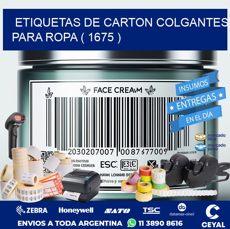 ETIQUETAS DE CARTON COLGANTES PARA ROPA ( 1675 )