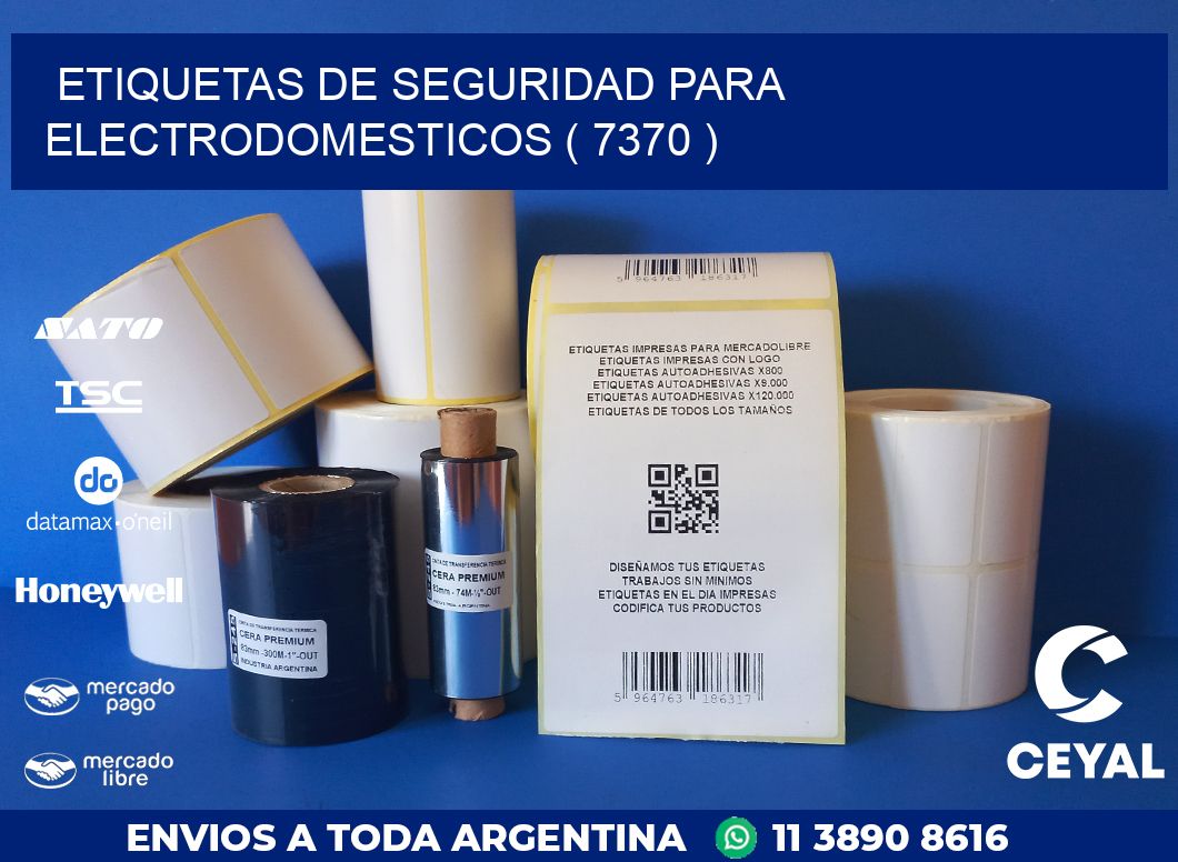 ETIQUETAS DE SEGURIDAD PARA ELECTRODOMESTICOS ( 7370 )