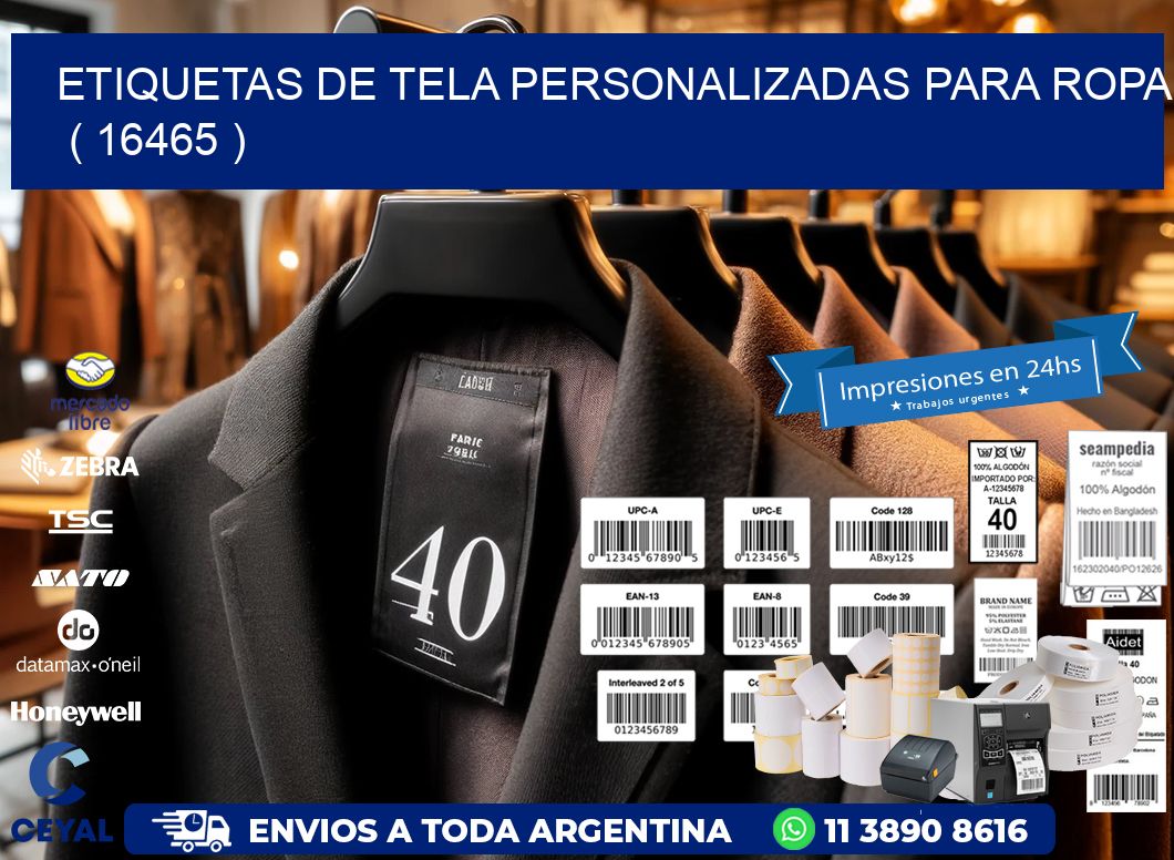 ETIQUETAS DE TELA PERSONALIZADAS PARA ROPA   ( 16465 )