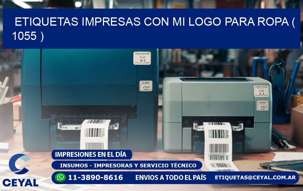 ETIQUETAS IMPRESAS CON MI LOGO PARA ROPA ( 1055 )