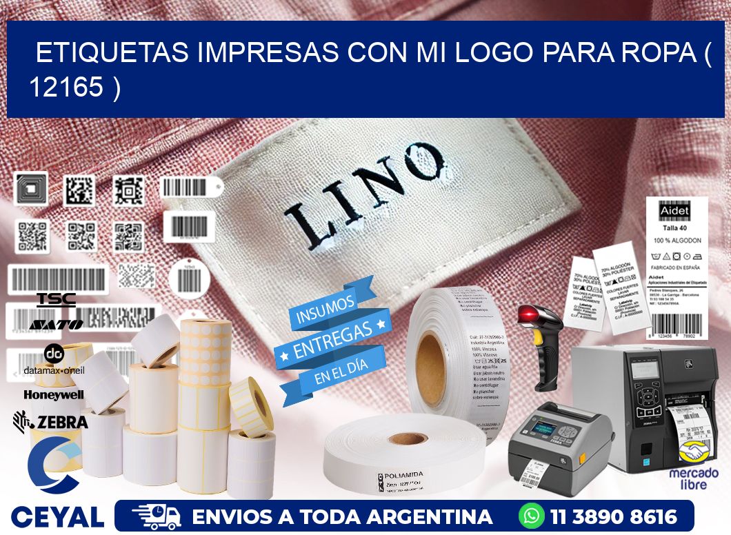 ETIQUETAS IMPRESAS CON MI LOGO PARA ROPA ( 12165 )