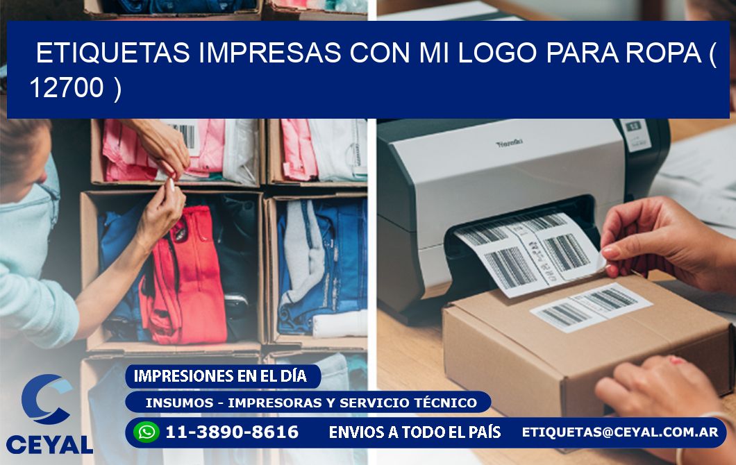 ETIQUETAS IMPRESAS CON MI LOGO PARA ROPA ( 12700 )