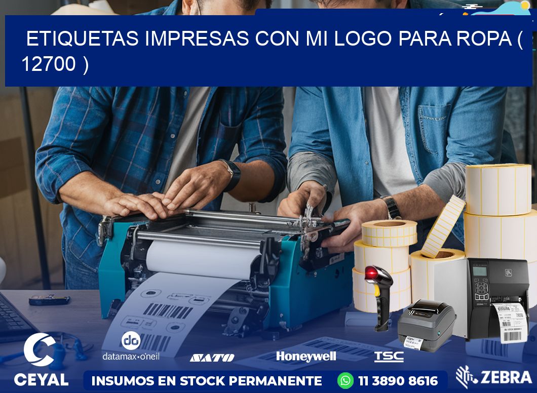 ETIQUETAS IMPRESAS CON MI LOGO PARA ROPA ( 12700 )