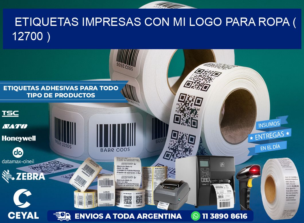 ETIQUETAS IMPRESAS CON MI LOGO PARA ROPA ( 12700 )