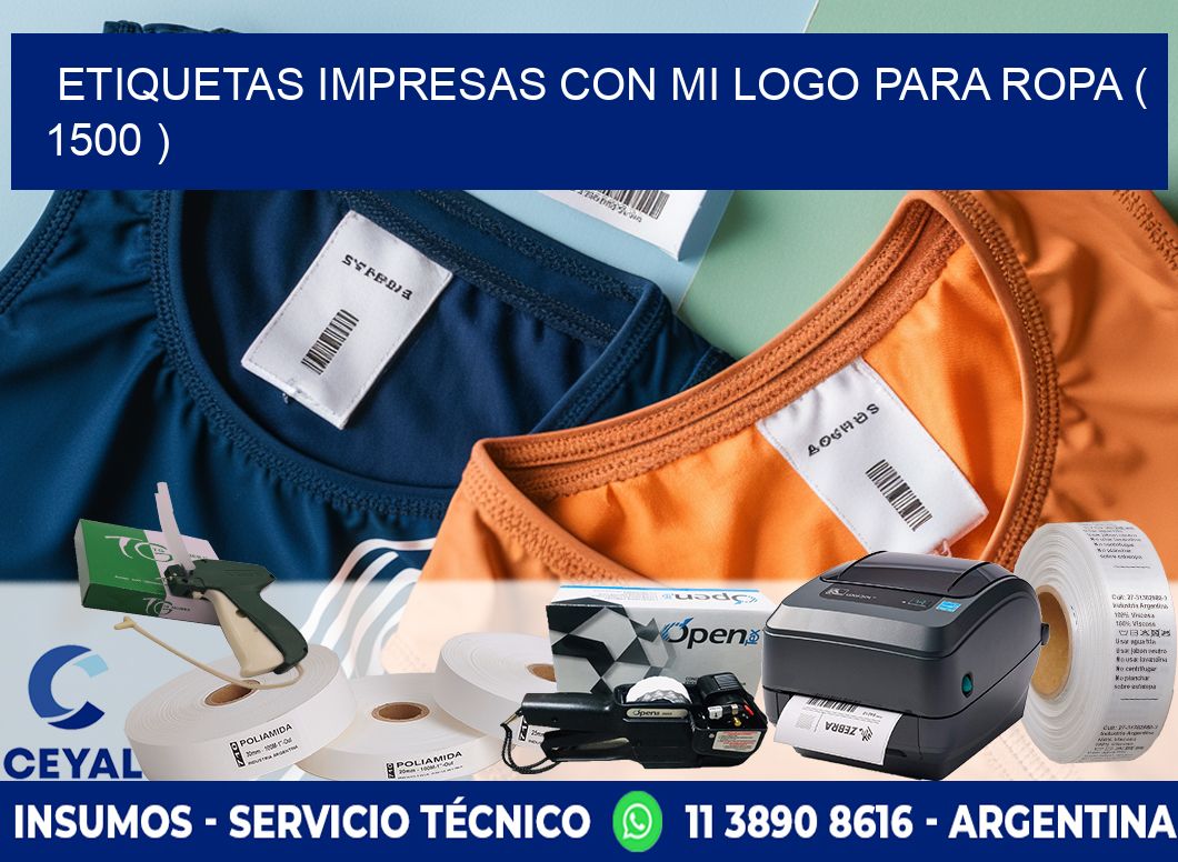 ETIQUETAS IMPRESAS CON MI LOGO PARA ROPA ( 1500 )