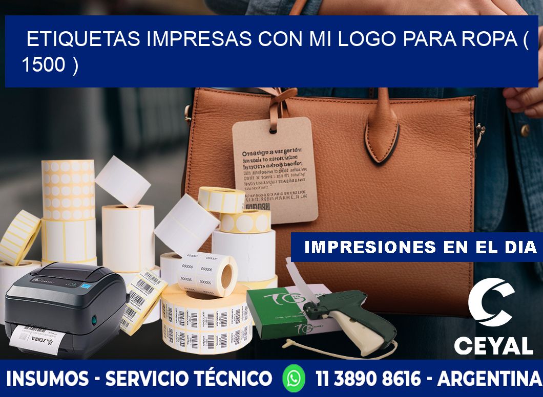 ETIQUETAS IMPRESAS CON MI LOGO PARA ROPA ( 1500 )