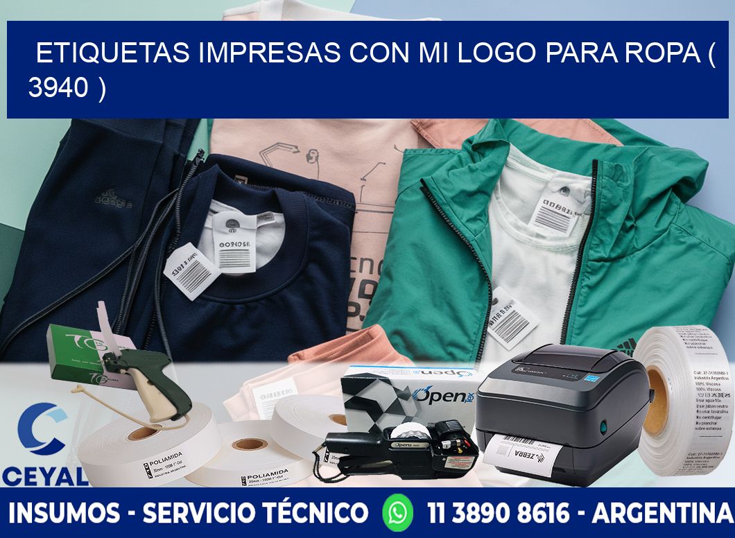 ETIQUETAS IMPRESAS CON MI LOGO PARA ROPA ( 3940 )