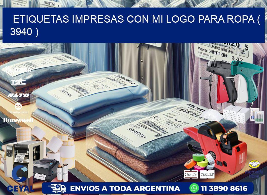 ETIQUETAS IMPRESAS CON MI LOGO PARA ROPA ( 3940 )