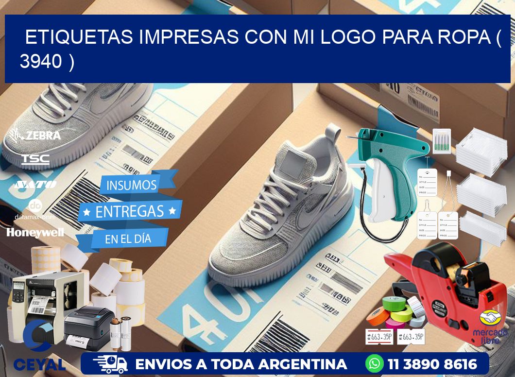 ETIQUETAS IMPRESAS CON MI LOGO PARA ROPA ( 3940 )