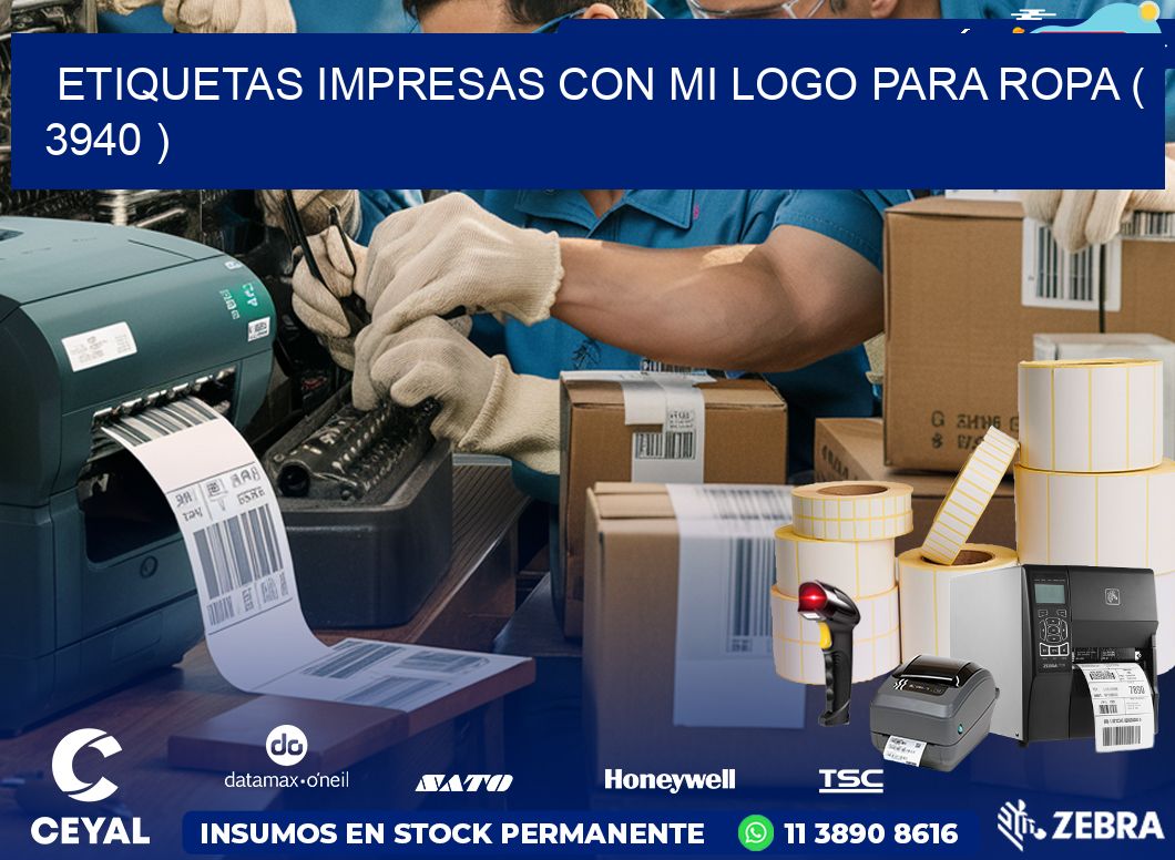 ETIQUETAS IMPRESAS CON MI LOGO PARA ROPA ( 3940 )