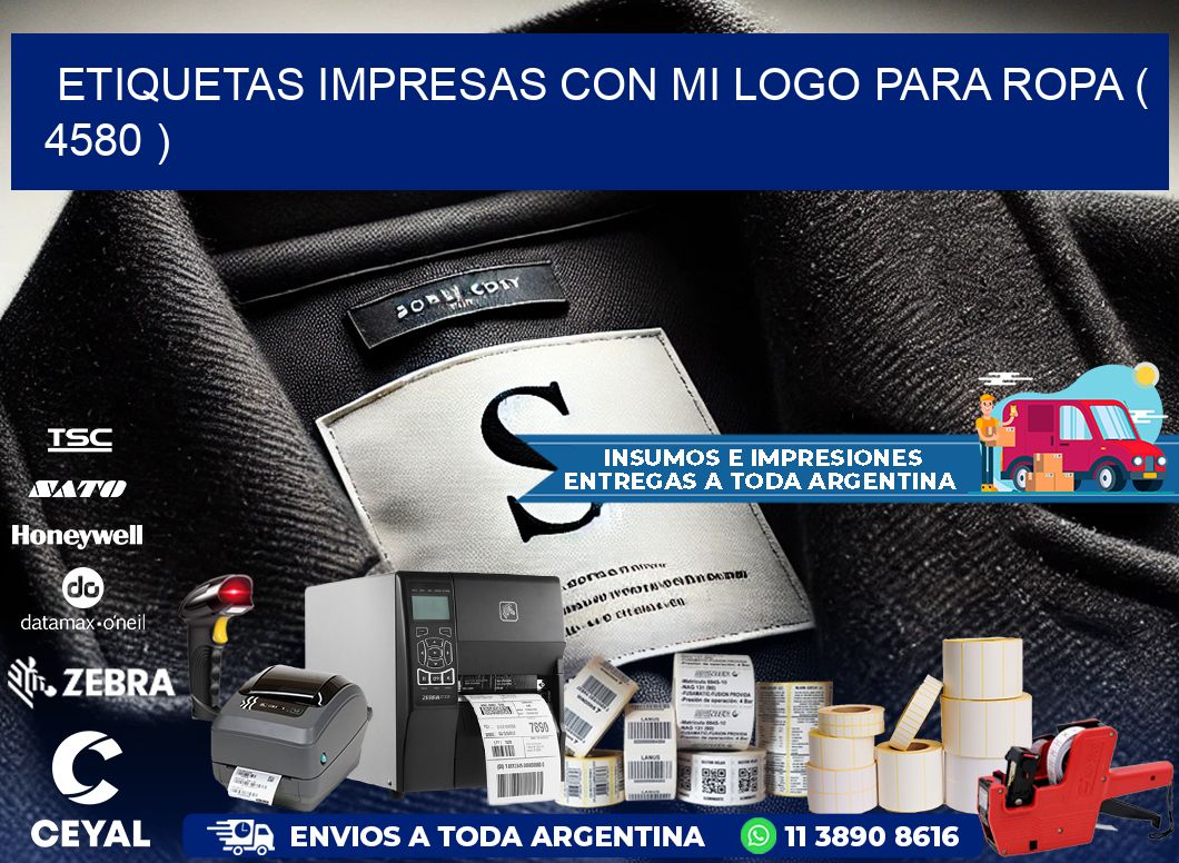 ETIQUETAS IMPRESAS CON MI LOGO PARA ROPA ( 4580 )