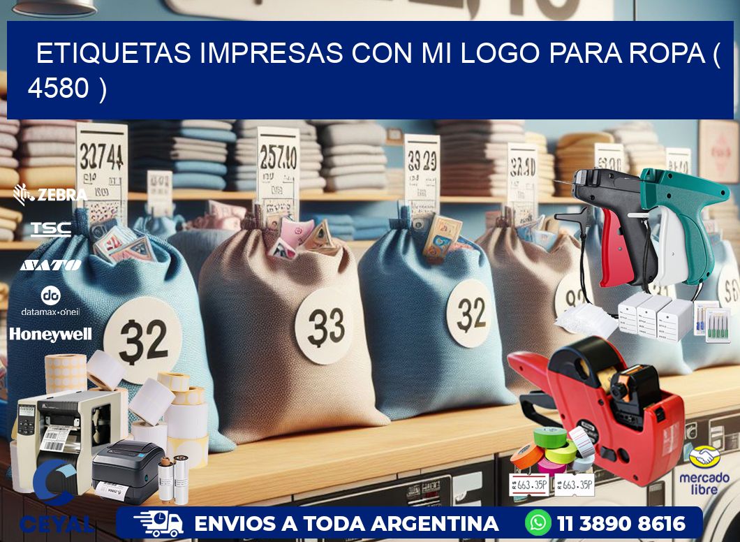 ETIQUETAS IMPRESAS CON MI LOGO PARA ROPA ( 4580 )