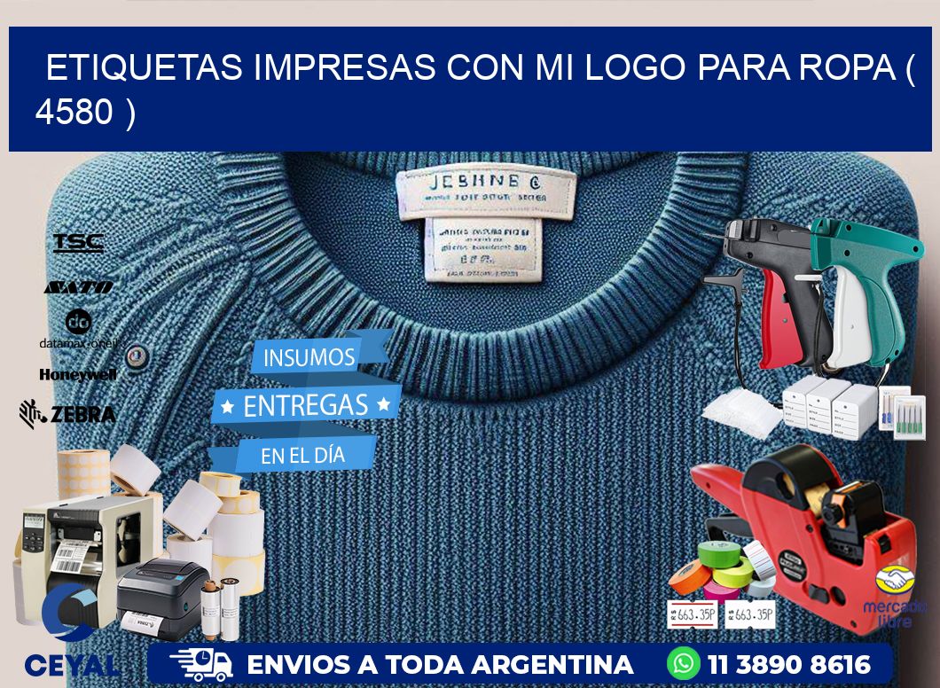 ETIQUETAS IMPRESAS CON MI LOGO PARA ROPA ( 4580 )