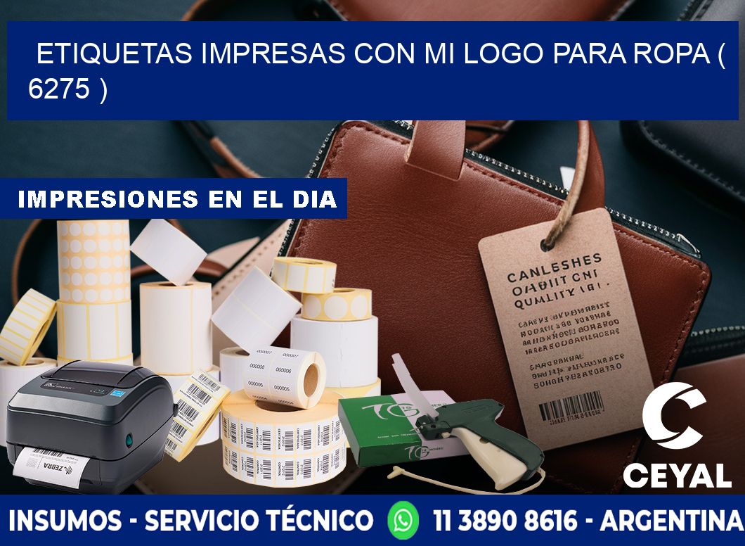 ETIQUETAS IMPRESAS CON MI LOGO PARA ROPA ( 6275 )