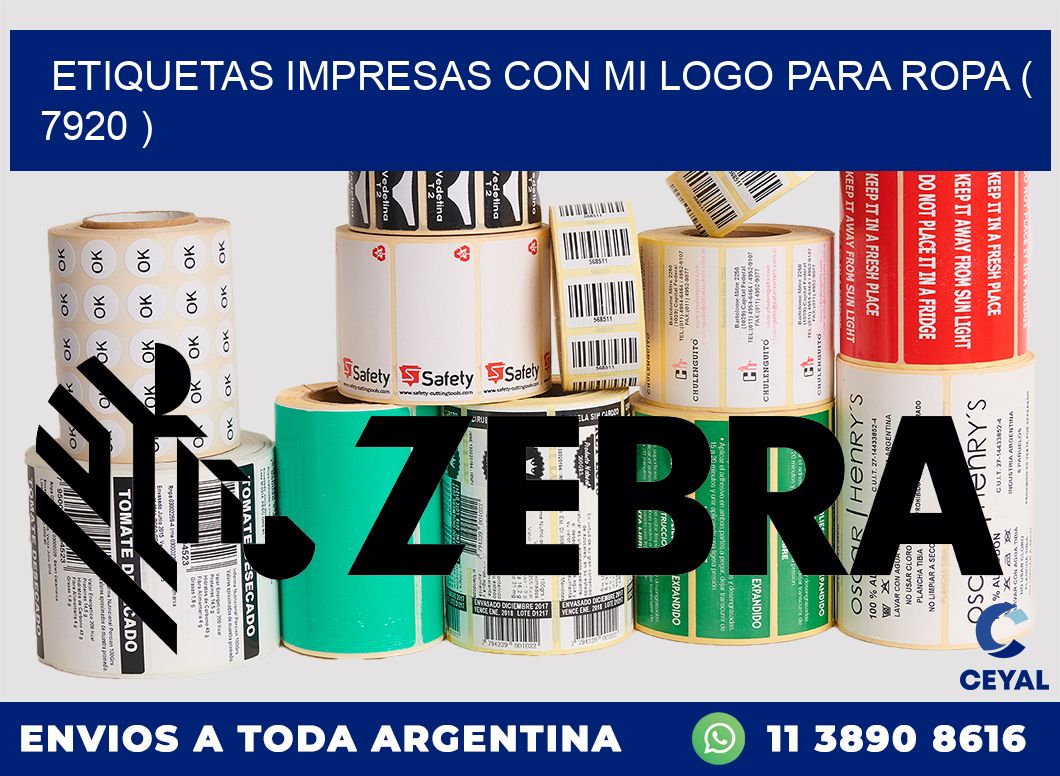 ETIQUETAS IMPRESAS CON MI LOGO PARA ROPA ( 7920 )