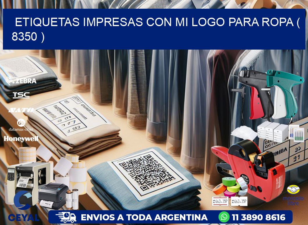 ETIQUETAS IMPRESAS CON MI LOGO PARA ROPA ( 8350 )