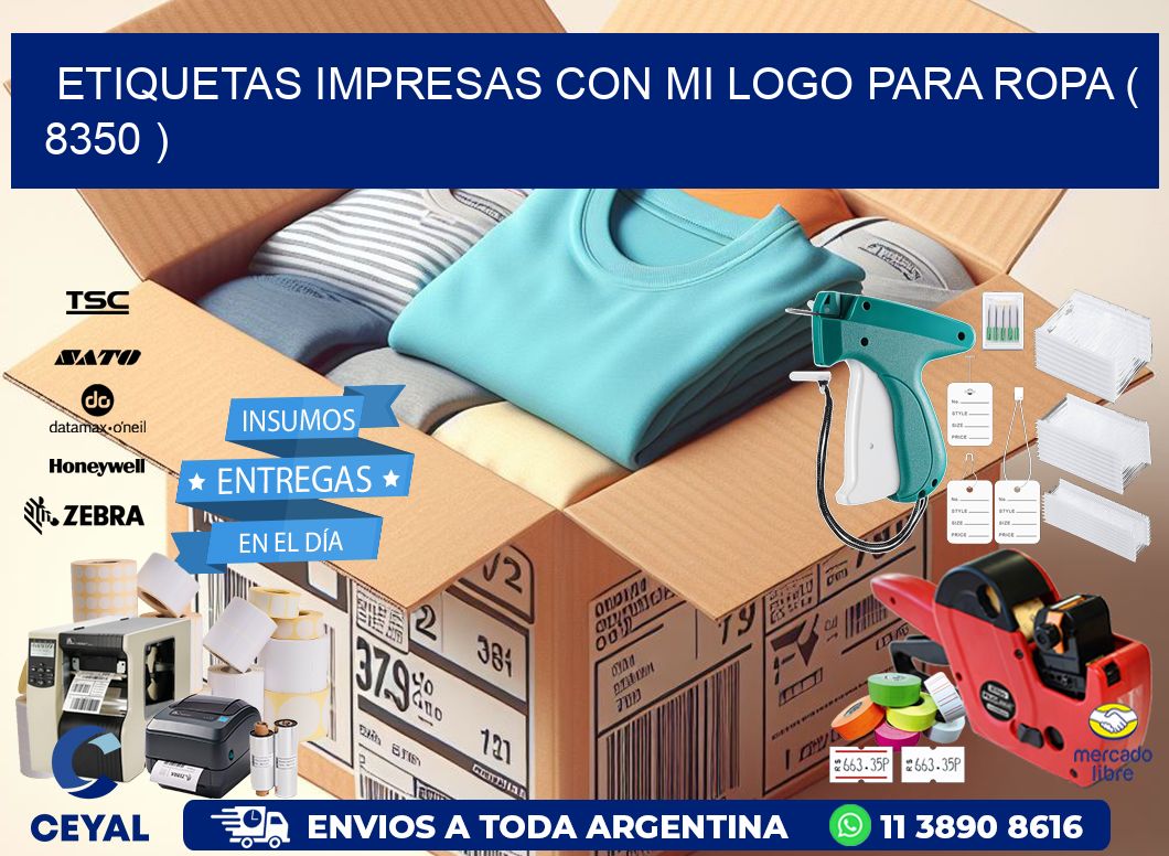 ETIQUETAS IMPRESAS CON MI LOGO PARA ROPA ( 8350 )