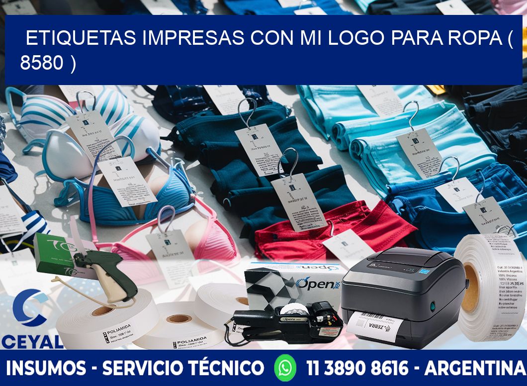 ETIQUETAS IMPRESAS CON MI LOGO PARA ROPA ( 8580 )