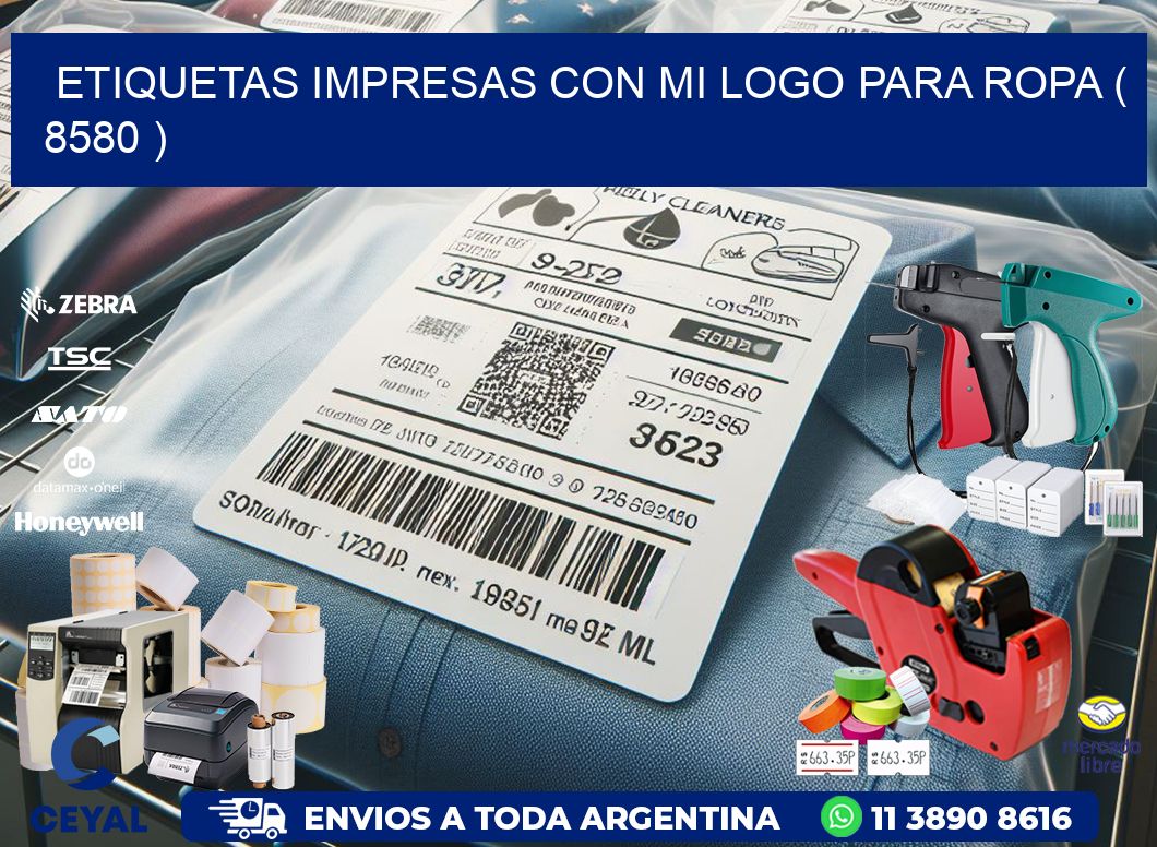 ETIQUETAS IMPRESAS CON MI LOGO PARA ROPA ( 8580 )