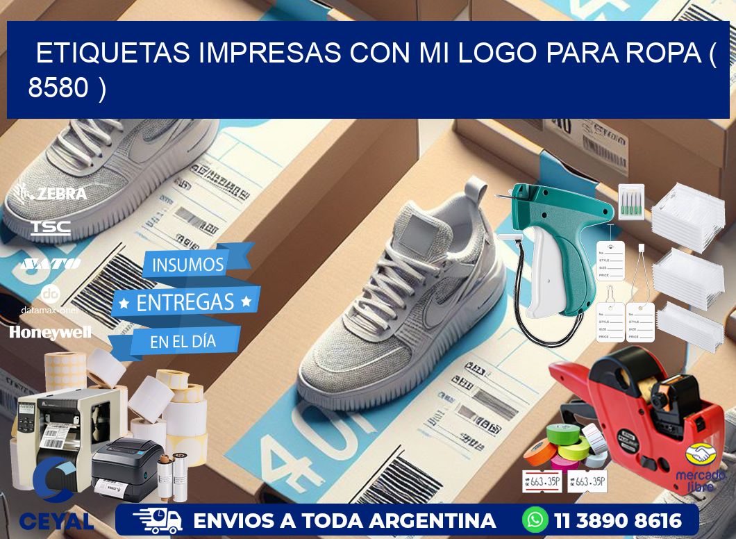 ETIQUETAS IMPRESAS CON MI LOGO PARA ROPA ( 8580 )