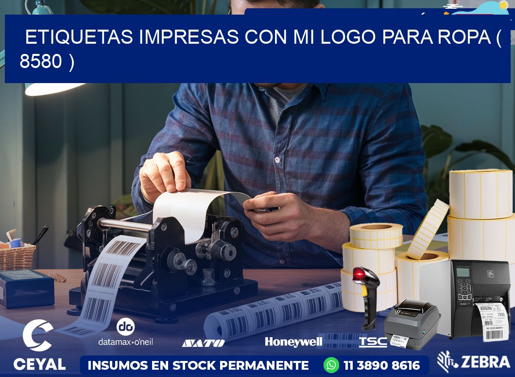 ETIQUETAS IMPRESAS CON MI LOGO PARA ROPA ( 8580 )