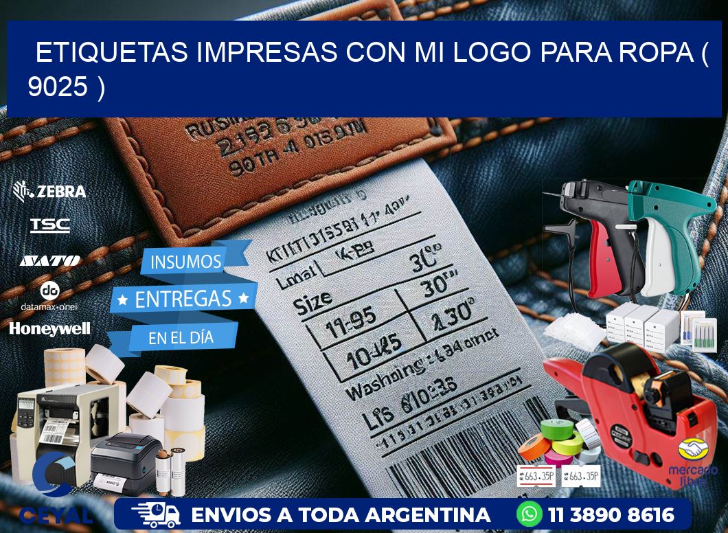 ETIQUETAS IMPRESAS CON MI LOGO PARA ROPA ( 9025 )