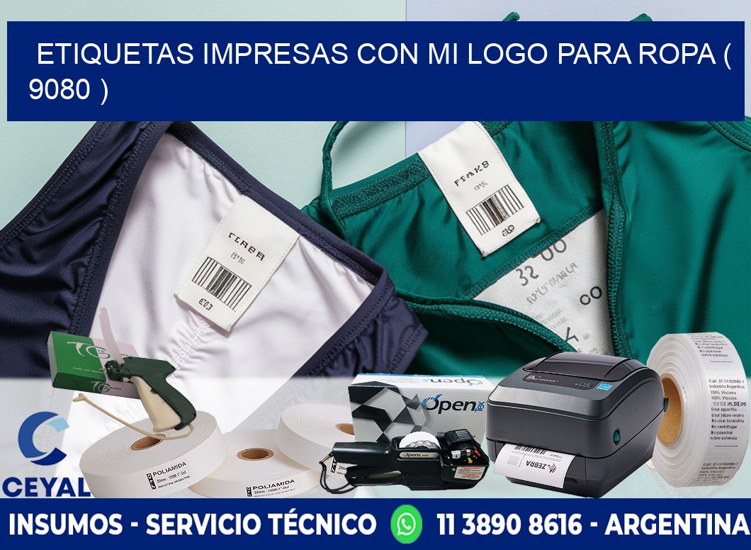 ETIQUETAS IMPRESAS CON MI LOGO PARA ROPA ( 9080 )